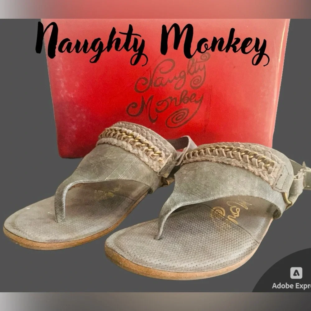 🙊🙊Naughty Monkey- Gray/Black‎ Enchilado Sandal-NWOT.